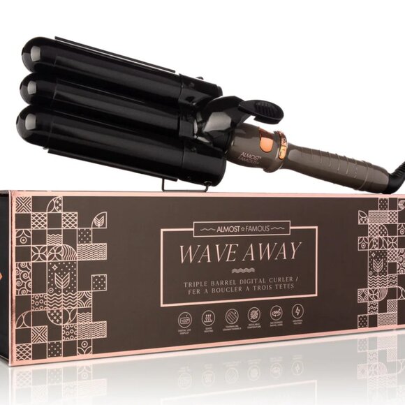 Almost Famous Wave Away 3-Barrel Curler with Tourmaline Ceramic Barrels - Picture 1 of 2